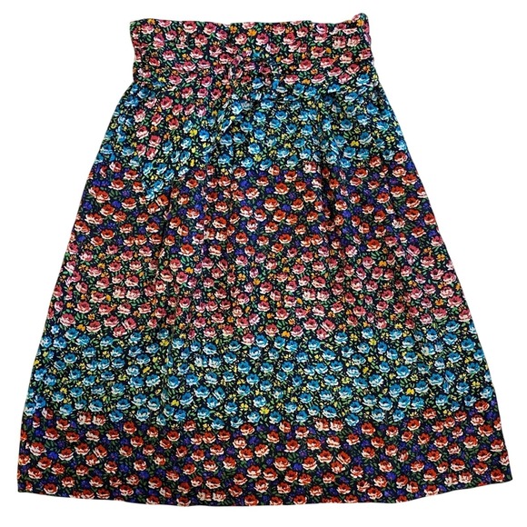 J. Crew Dresses & Skirts - J.Crew Collection Women's Silk Midi Skirt Size XS Floral Ratti Midnight Belted